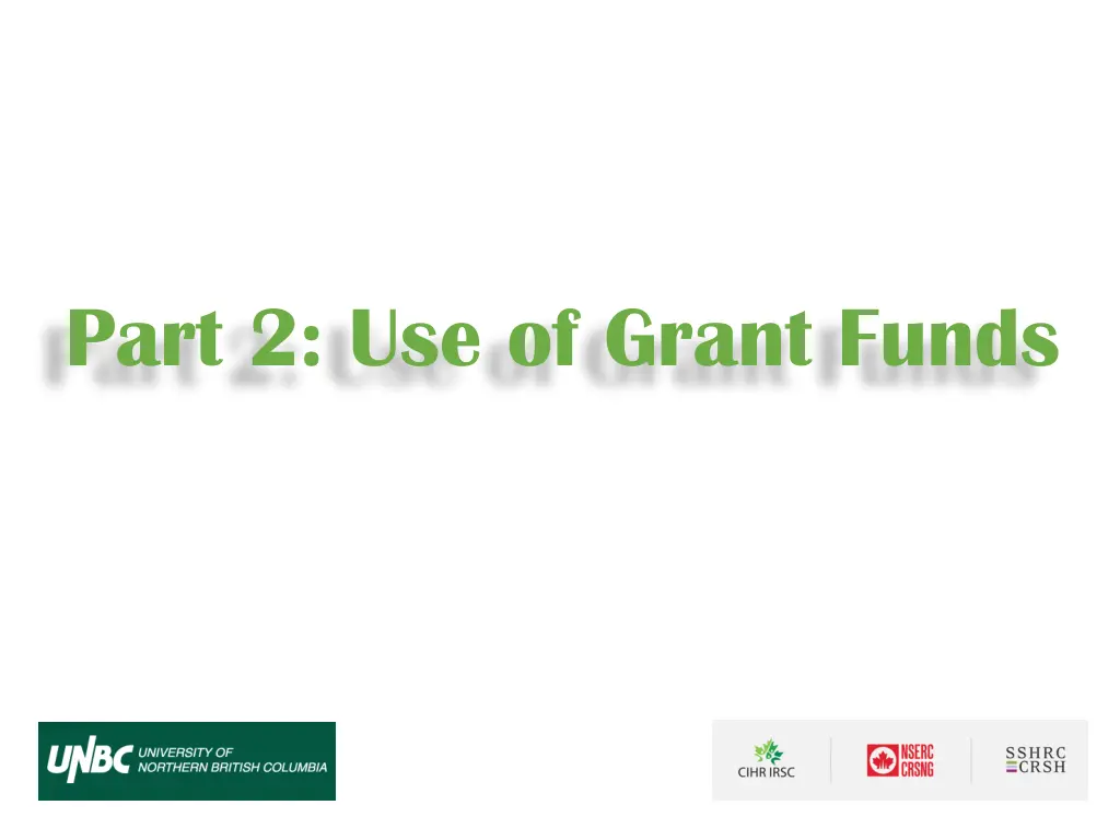 part 2 use of grant funds