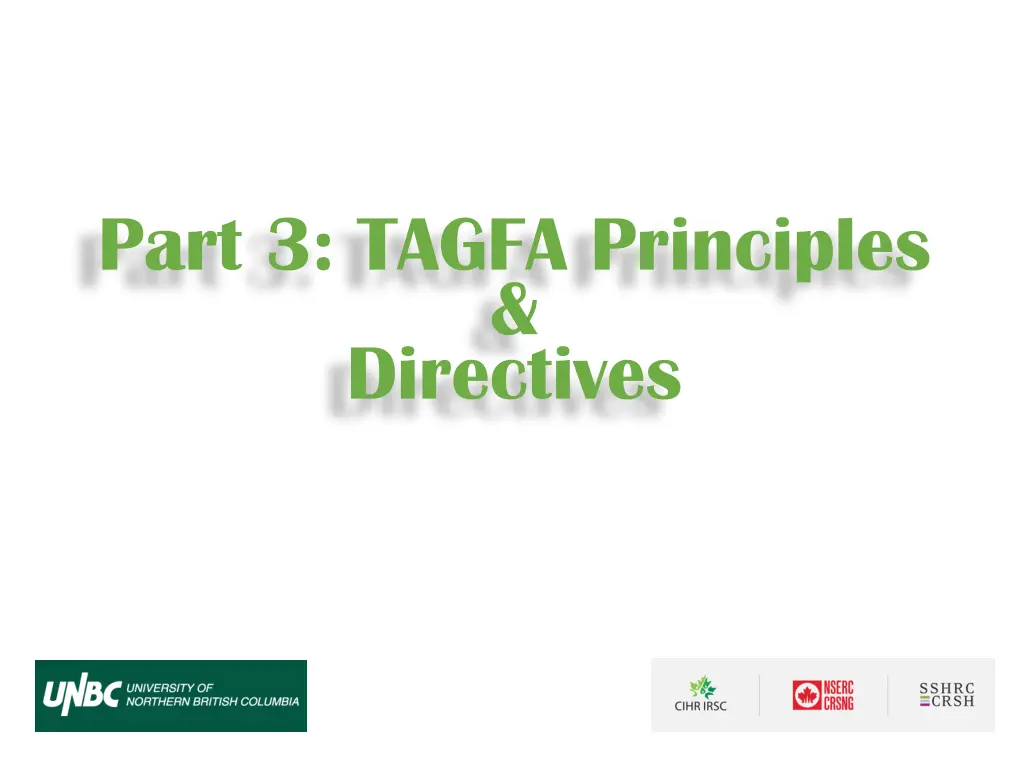 part 3 tagfa principles directives