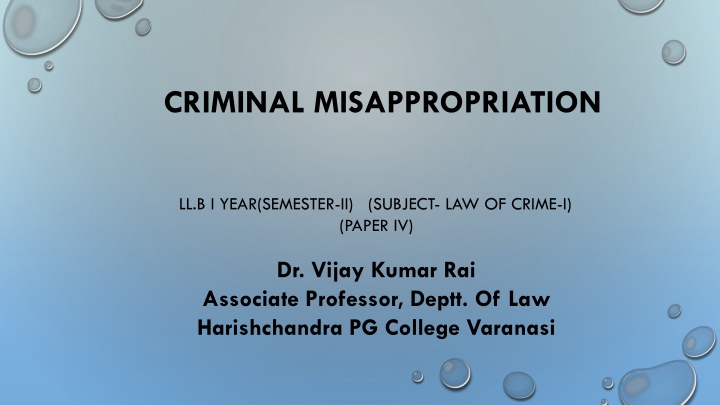 criminal misappropriation