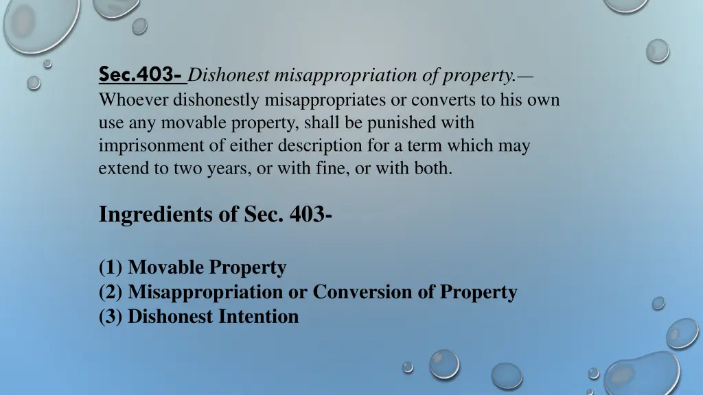 sec 403 dishonest misappropriation of property