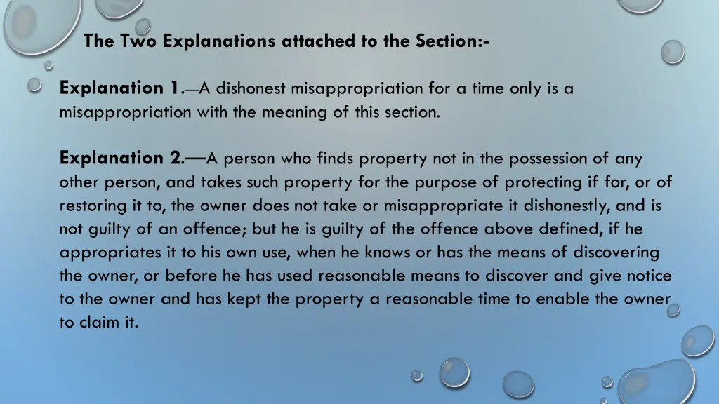 the two explanations attached to the section