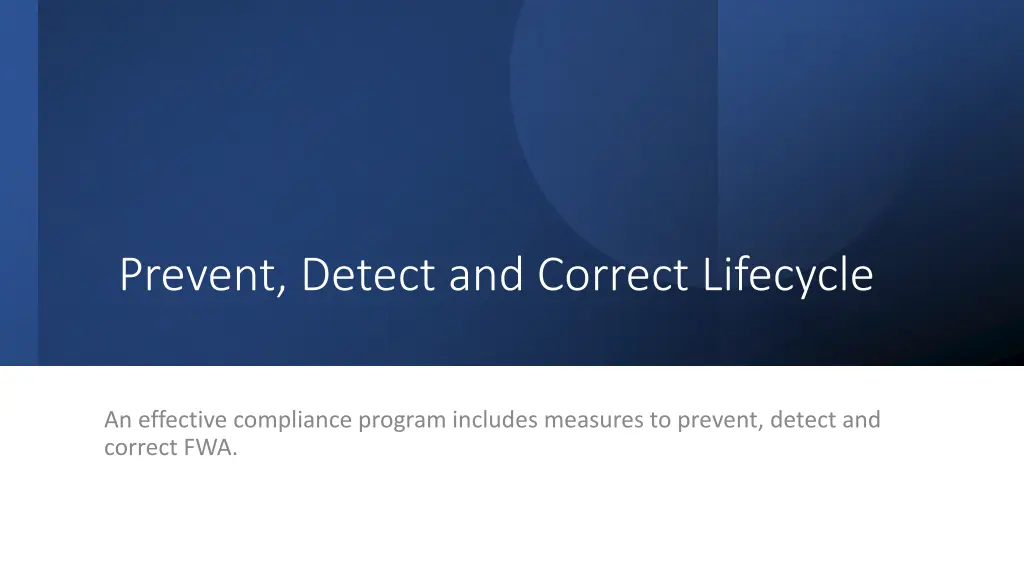 prevent detect and correct lifecycle