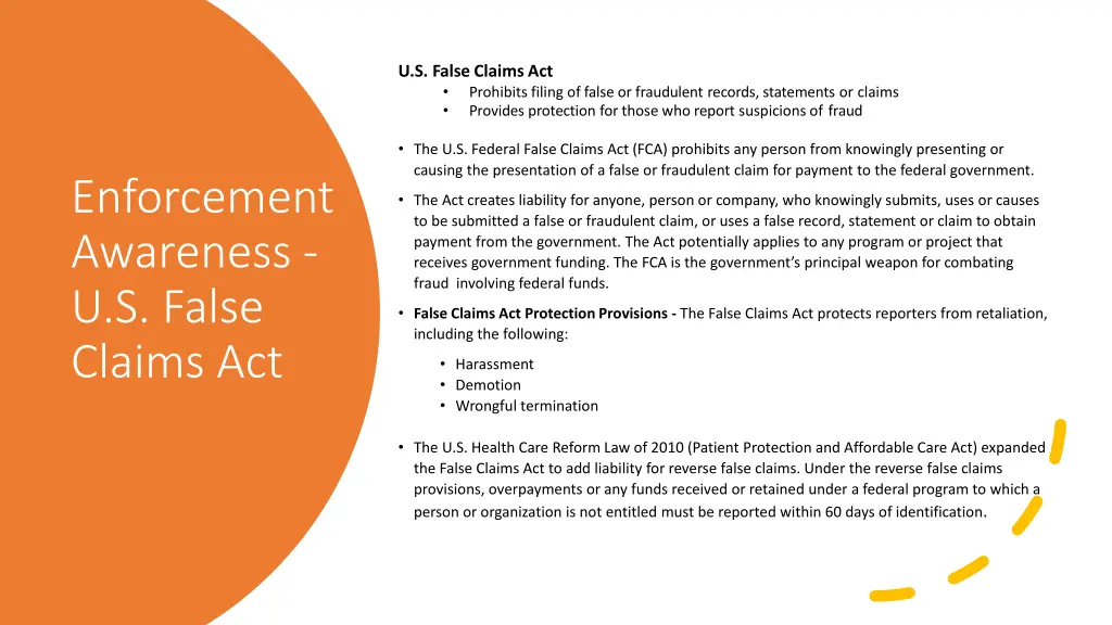 u s false claims act prohibits filing of false