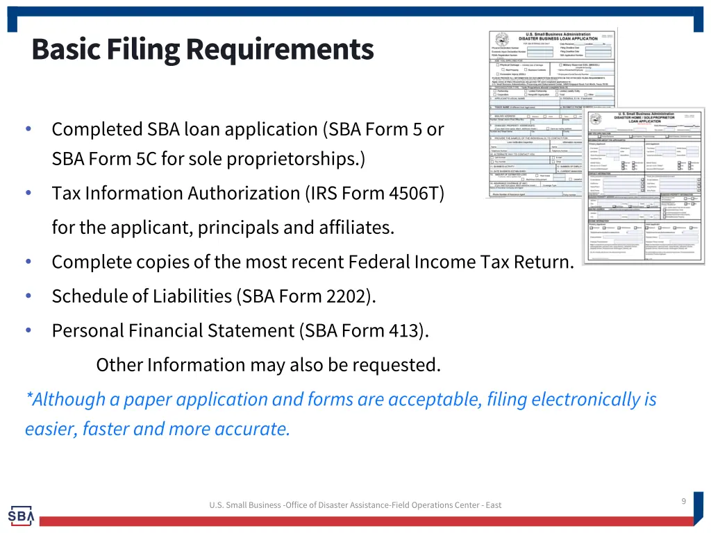 basic filing requirements