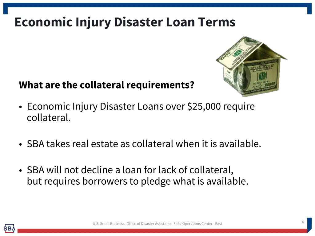 economic injury disaster loan terms