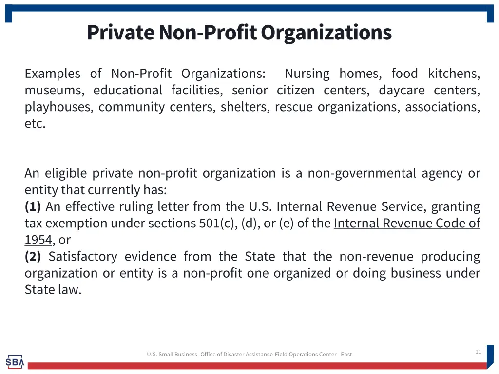 private non profit organizations