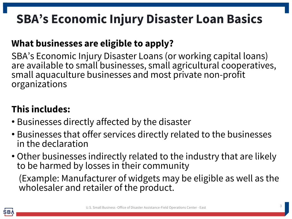 sba s economic injury disaster loan basics