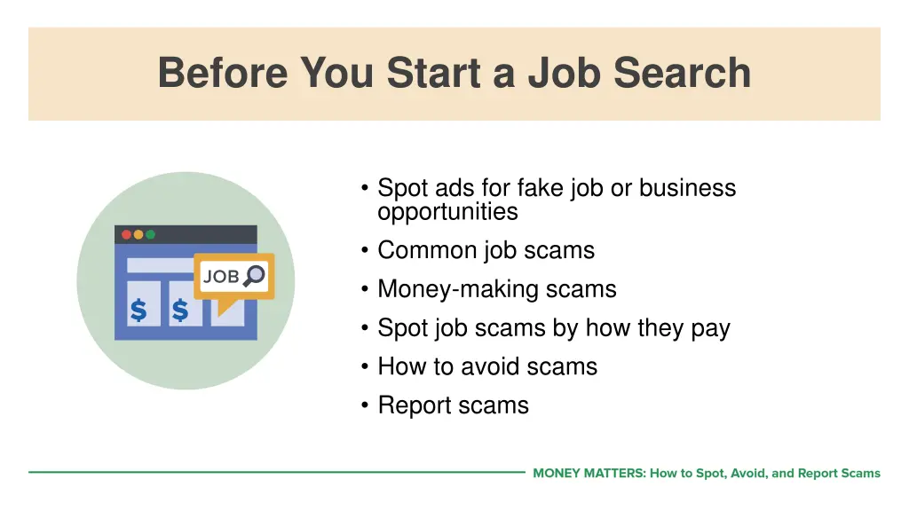 before you start a job search