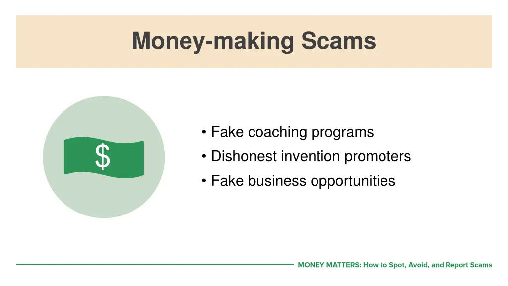 money making scams