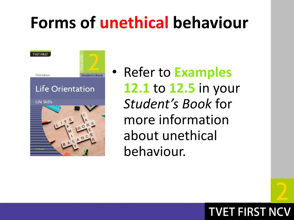 forms of unethical behaviour 1