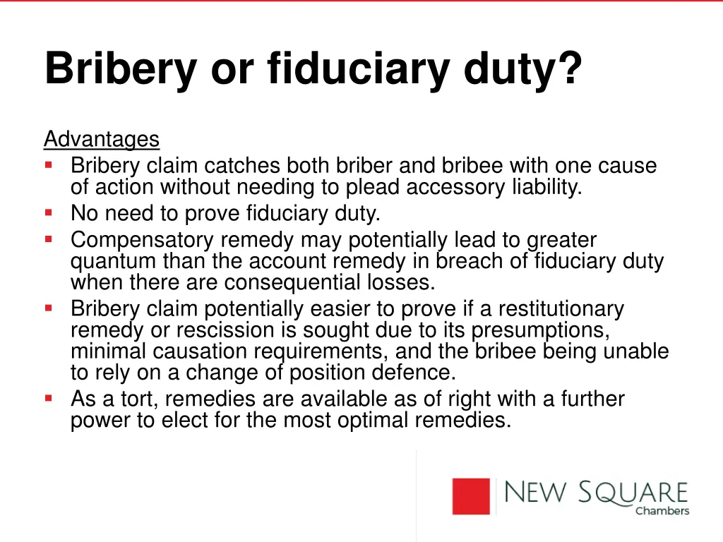 bribery or fiduciary duty