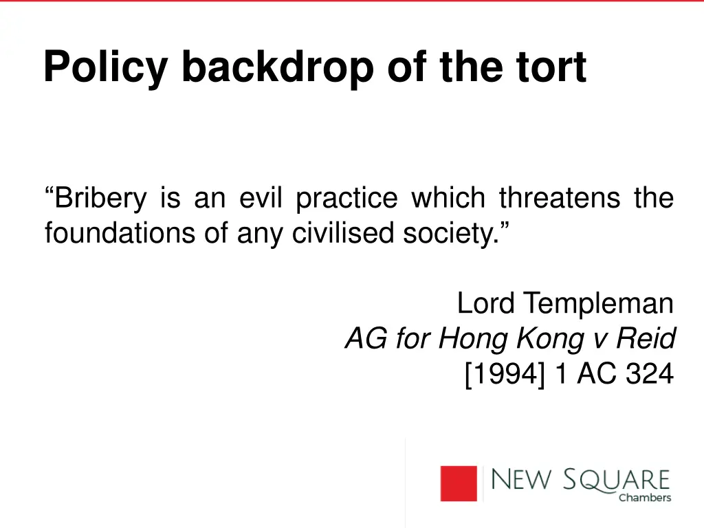 policy backdrop of the tort