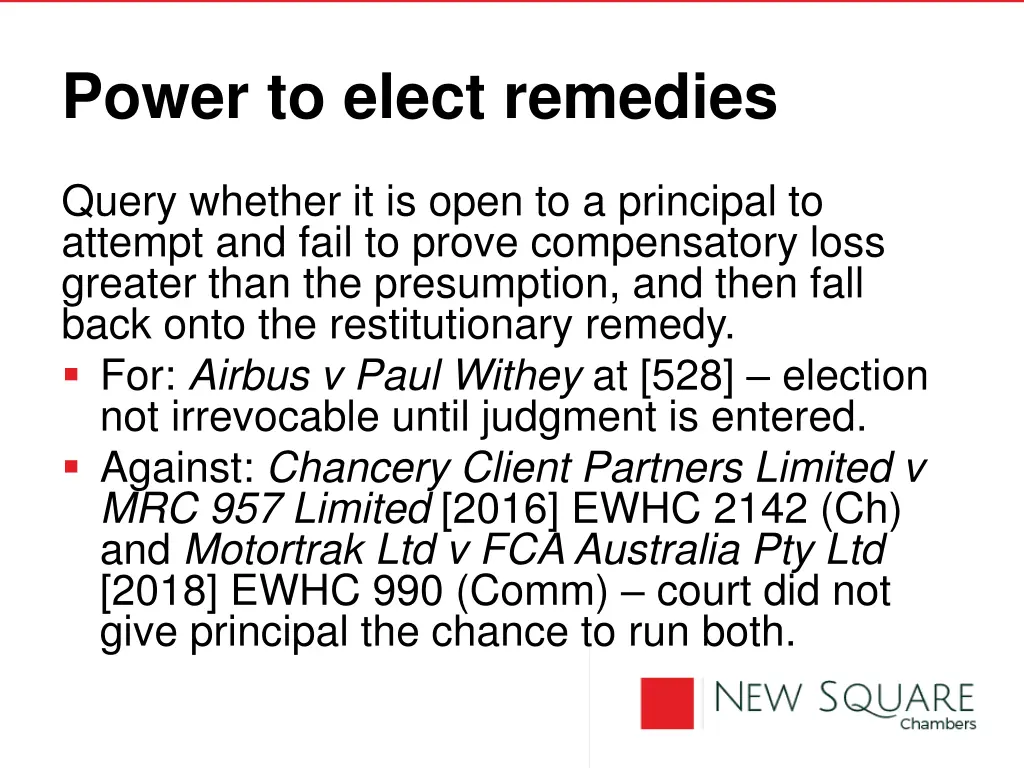 power to elect remedies 1