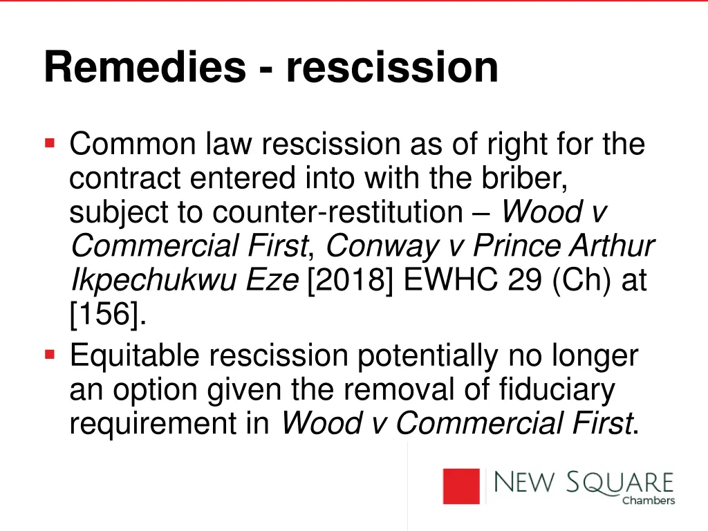 remedies rescission