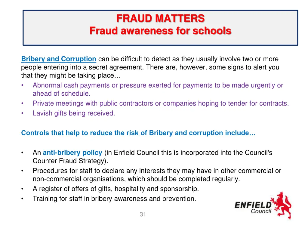 fraud matters fraud awareness for schools 26