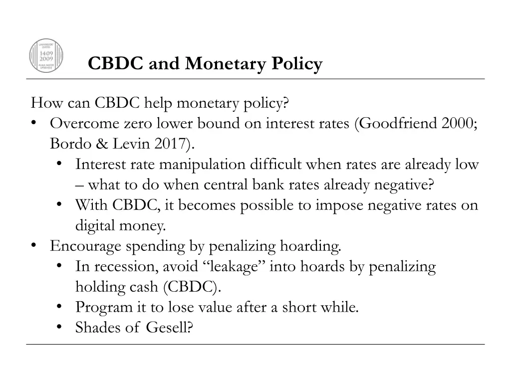 cbdc and monetary policy