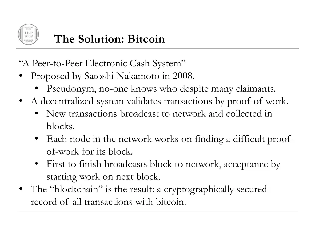 the solution bitcoin