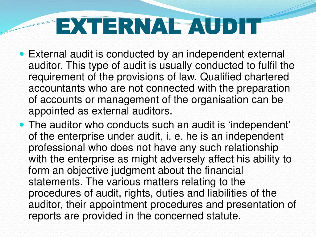 external audit external audit