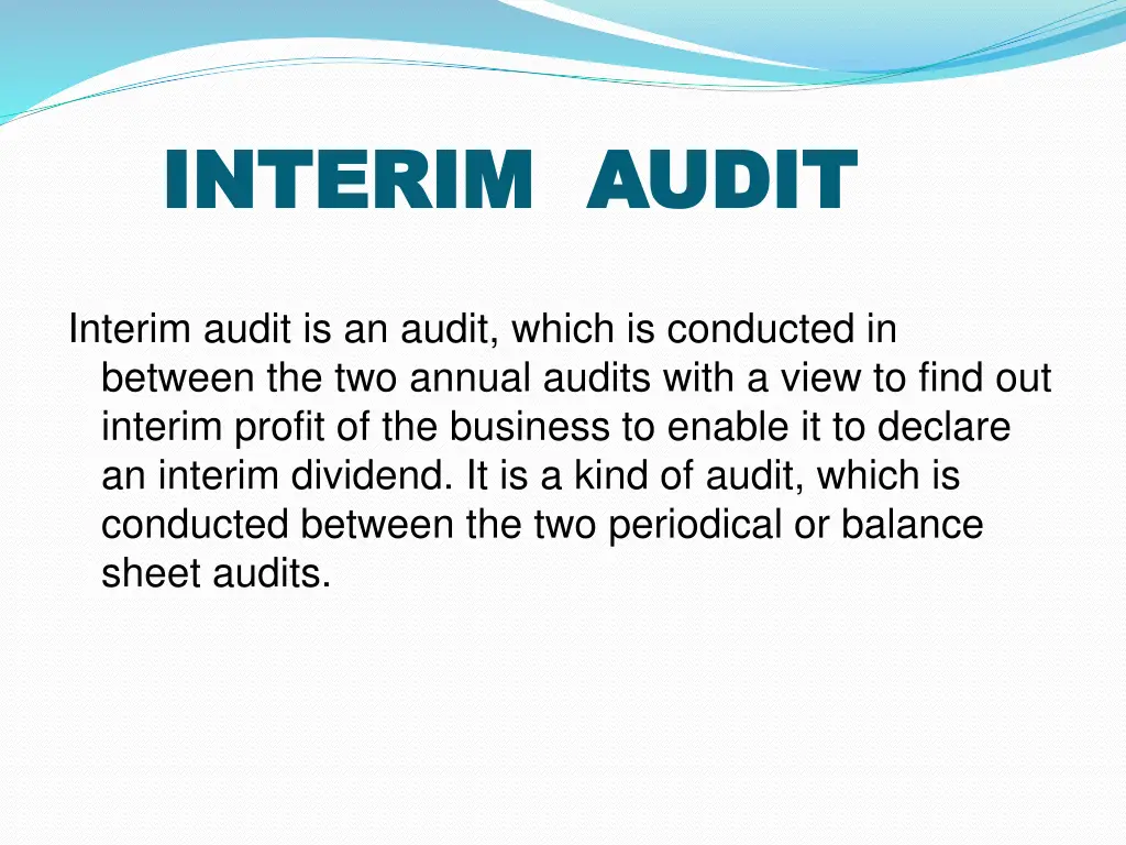 interim audit interim audit