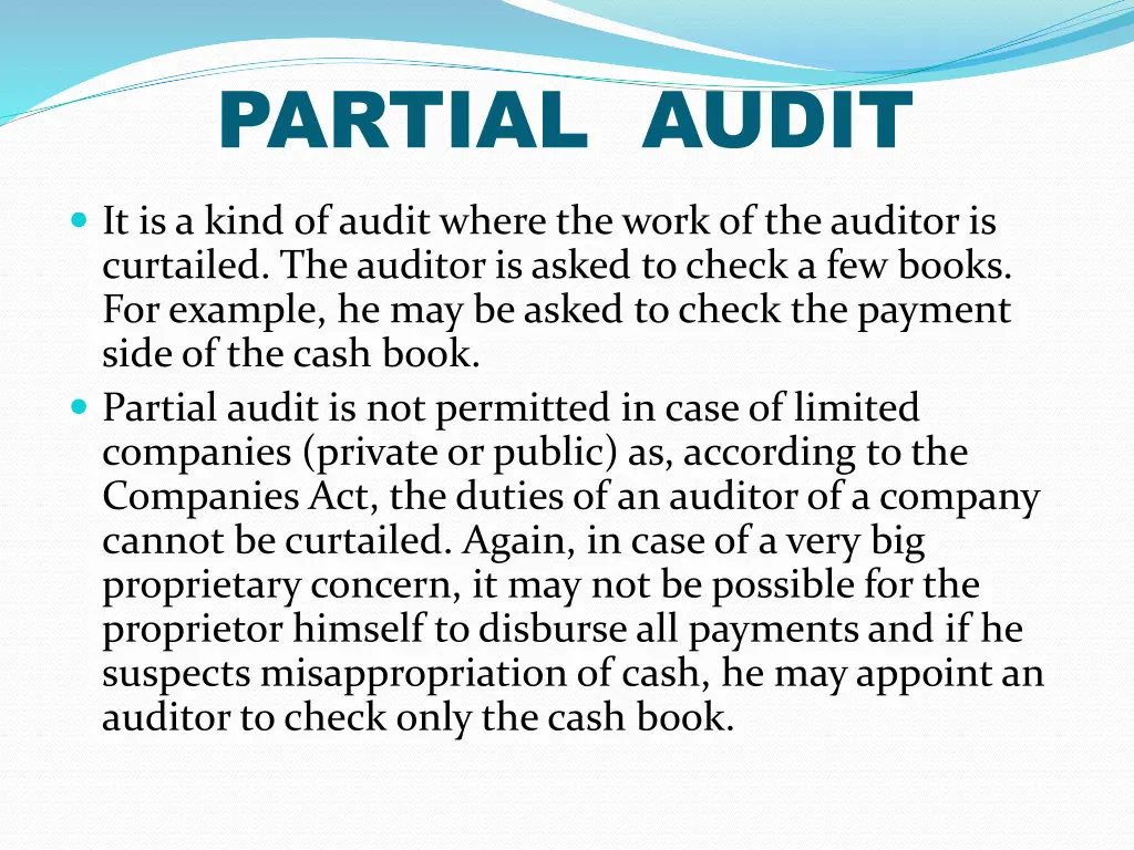 partial audit