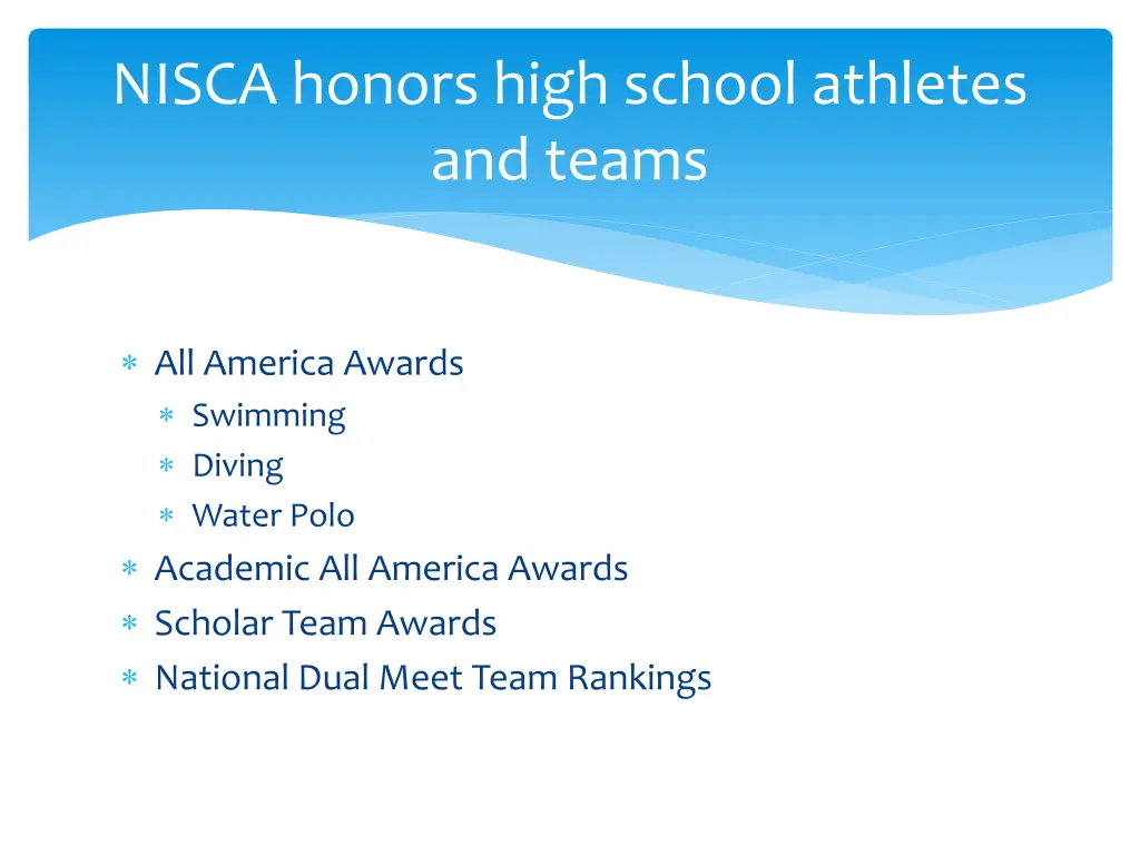 nisca honors high school athletes and teams