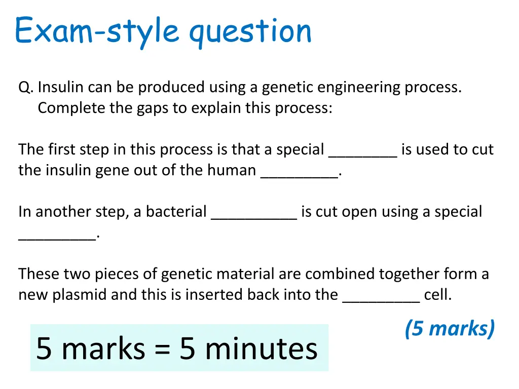 exam style question