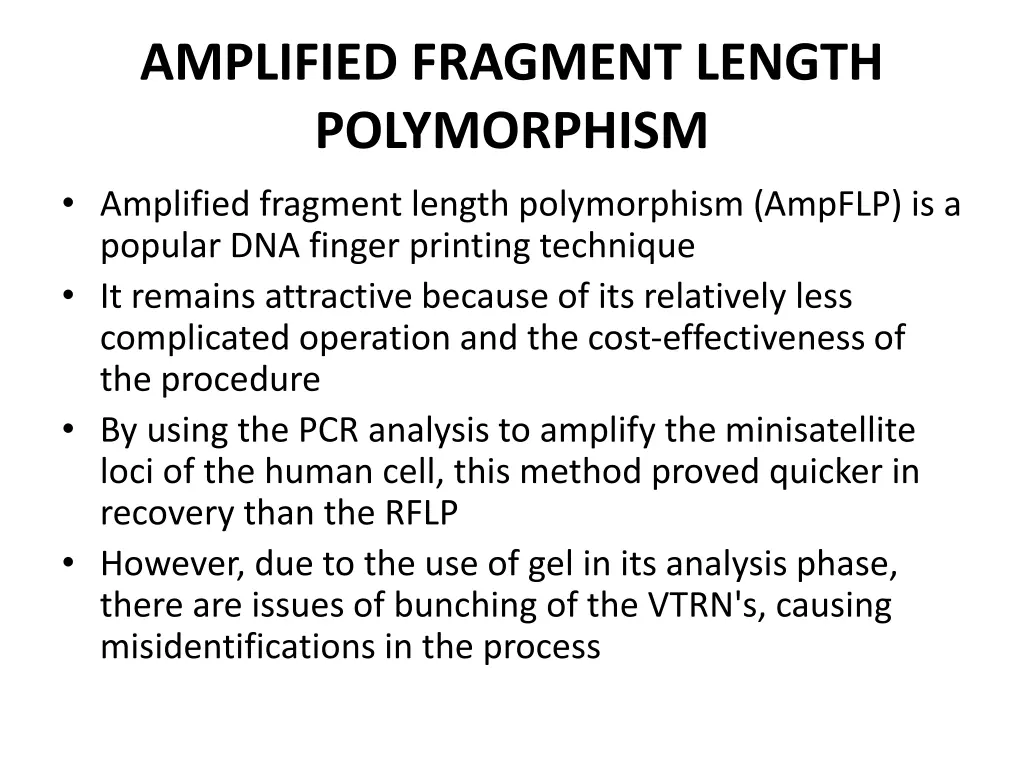 amplified fragment length polymorphism amplified