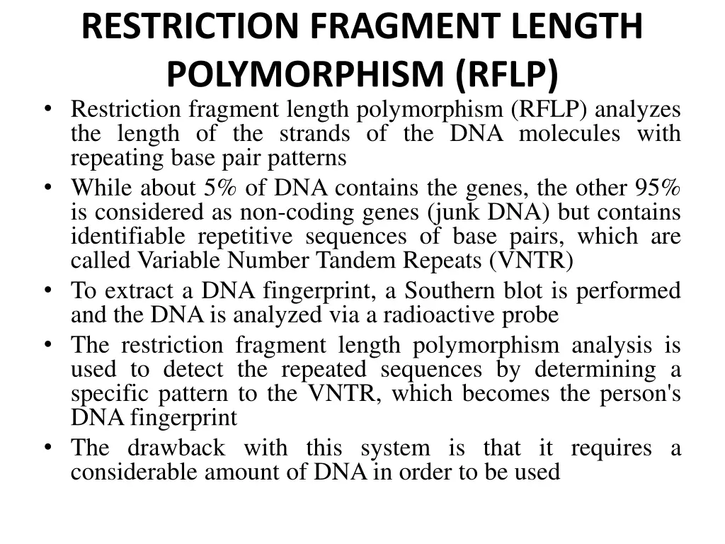 restriction fragment length polymorphism rflp