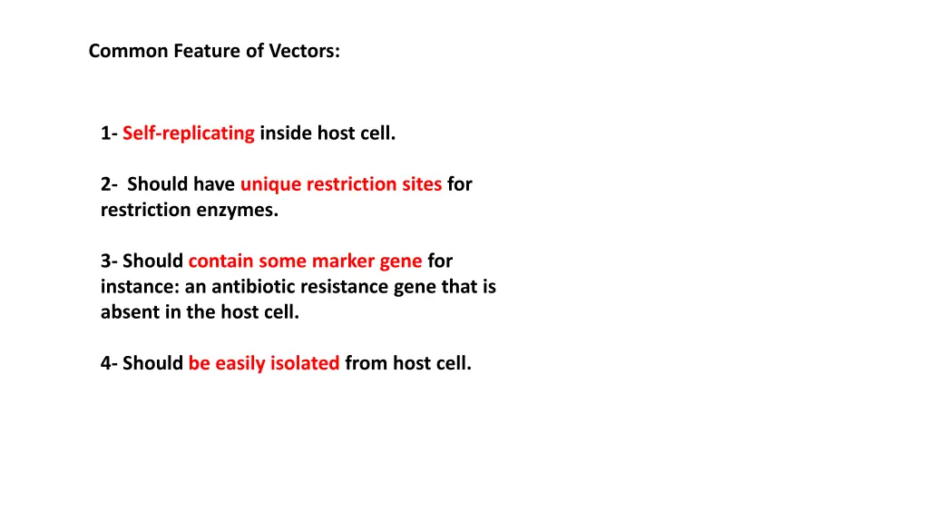 common feature of vectors