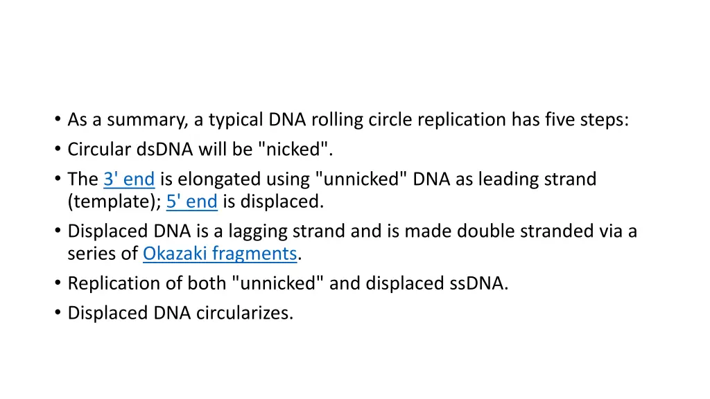 as a summary a typical dna rolling circle