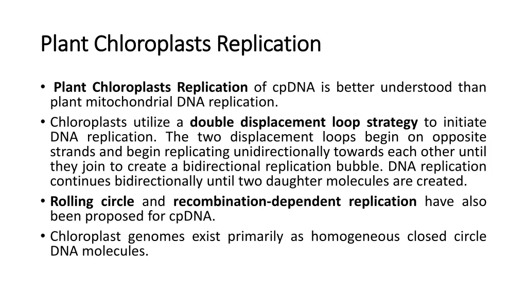 plant chloroplasts replication plant chloroplasts