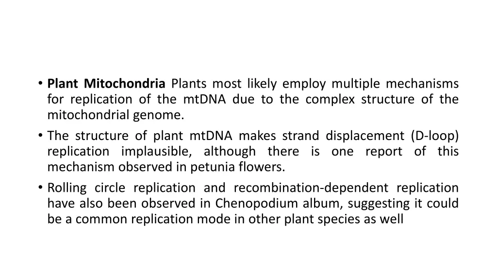 plant mitochondria plants most likely employ