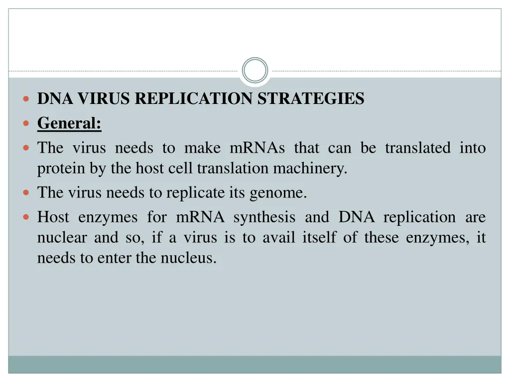 dnavirus replication strategies general the virus