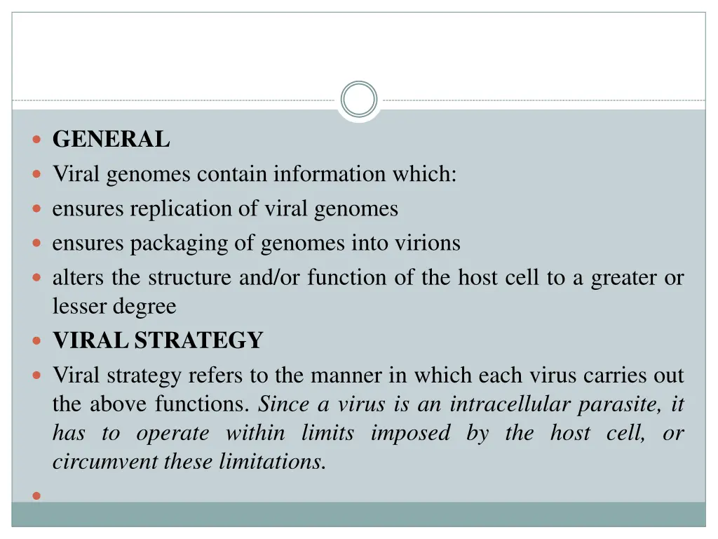 general viral genomes contain information which