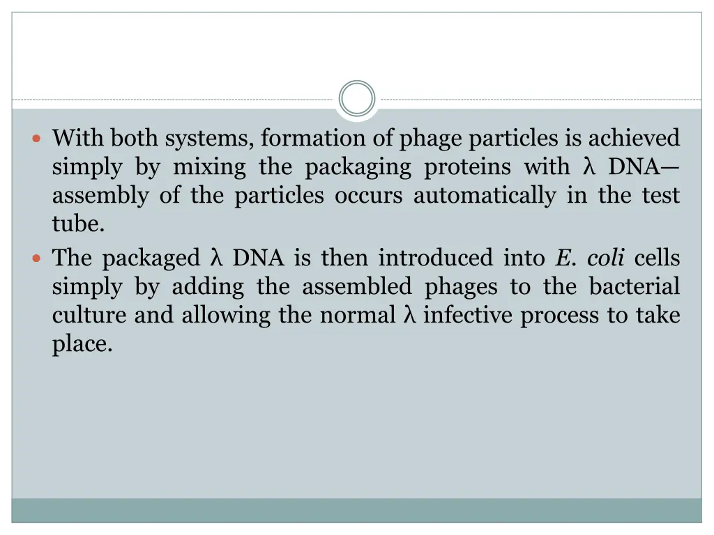 with both systems formation of phage particles