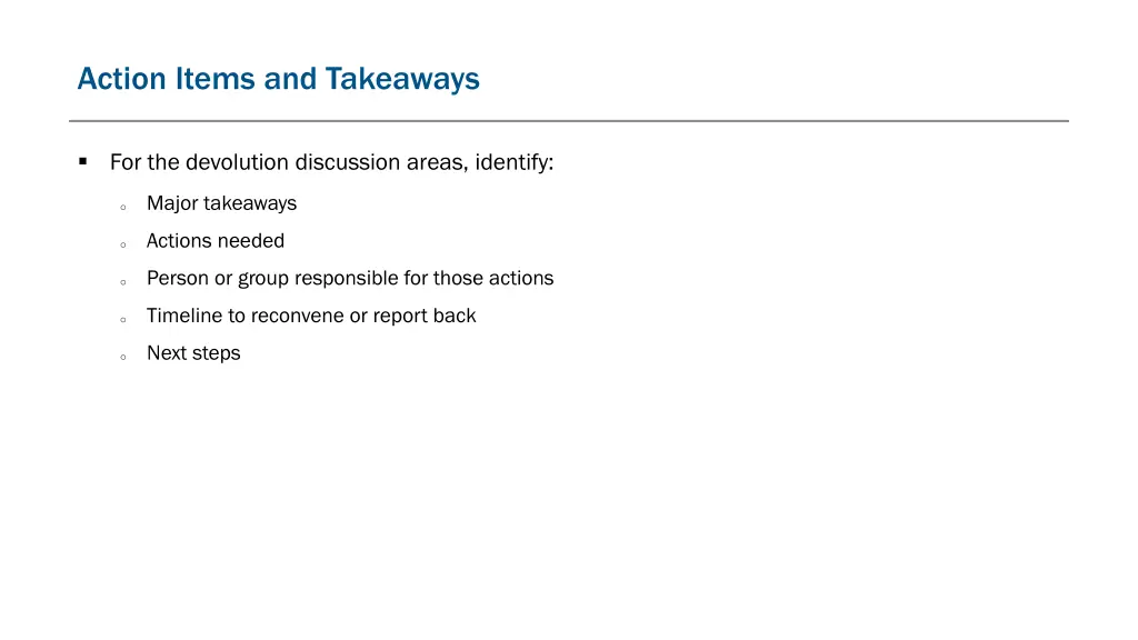 action items and takeaways 1