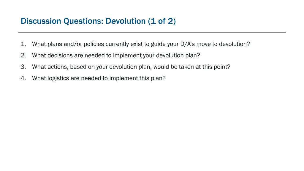 discussion questions devolution 1 of 2