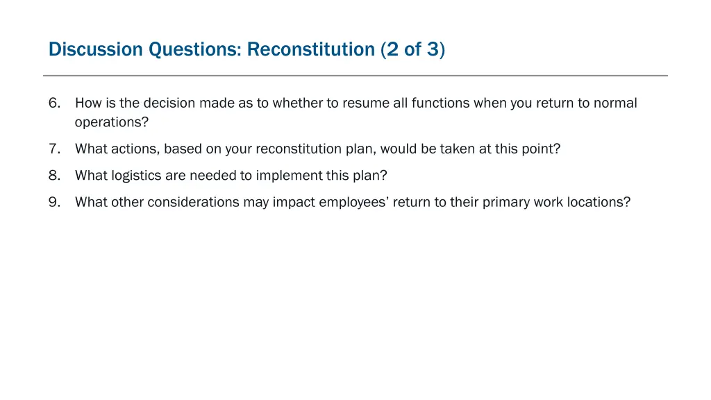 discussion questions reconstitution 2 of 3