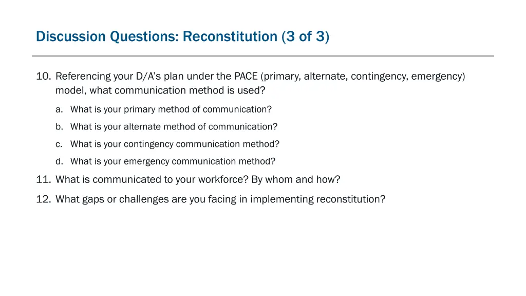 discussion questions reconstitution 3 of 3