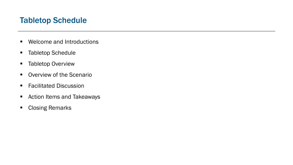 tabletop schedule