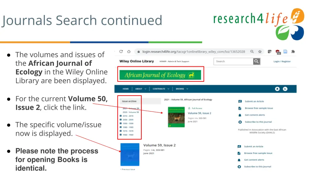 journals search continued