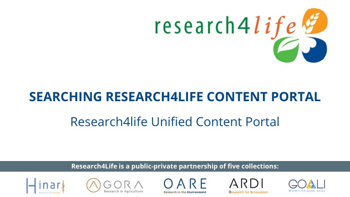 searching research4life content portal