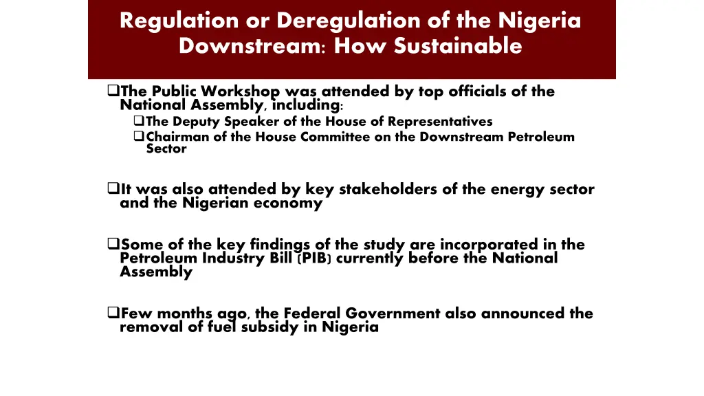 regulation or deregulation of the nigeria 1