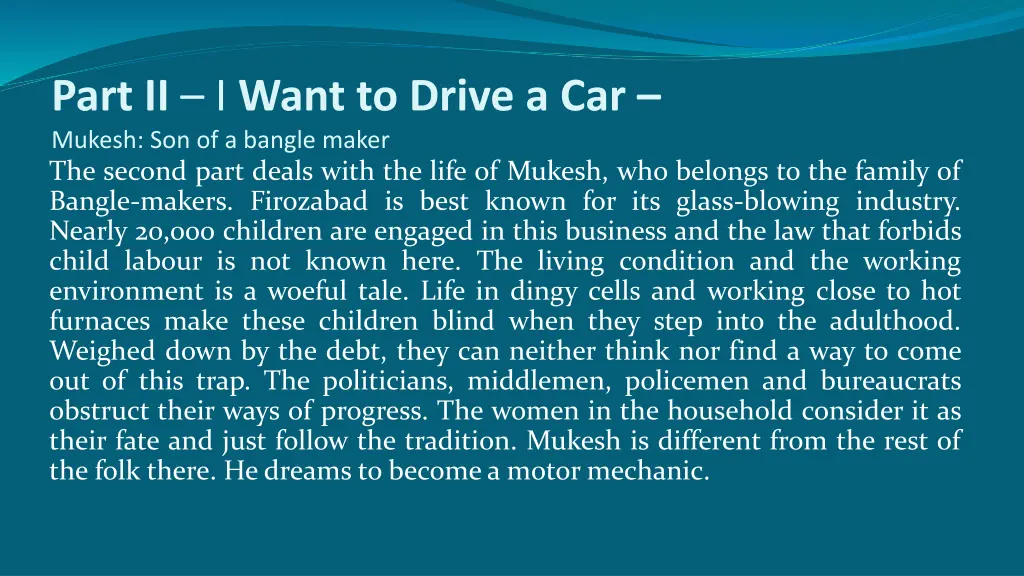 part ii i want to drive a car mukesh