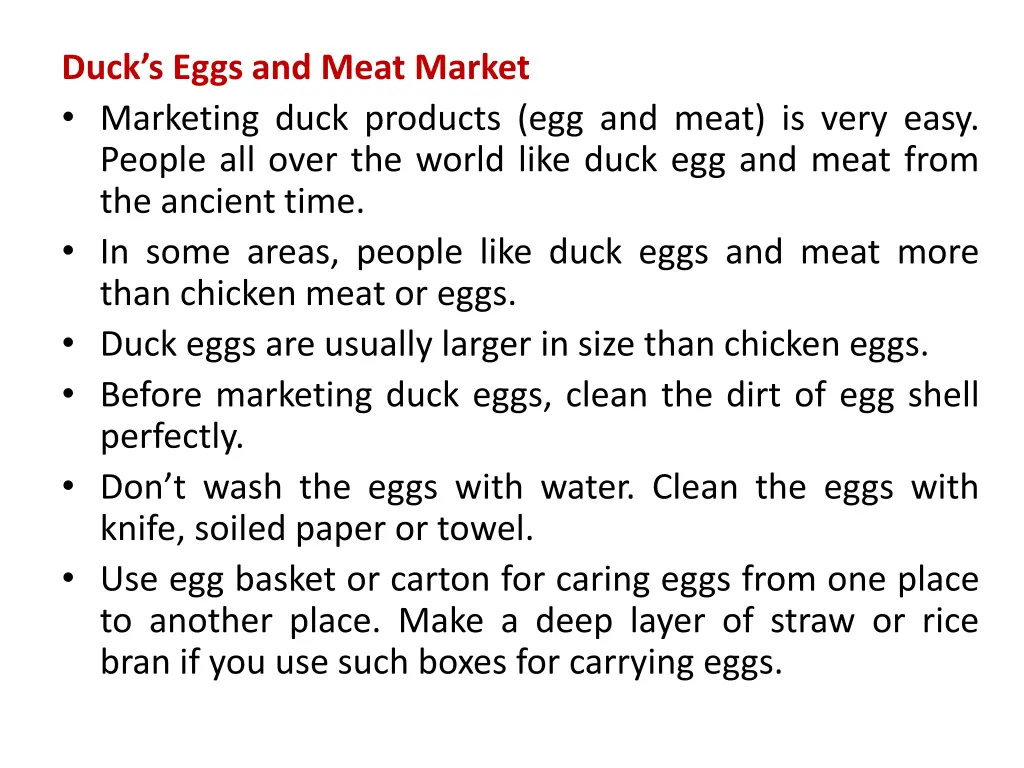 duck s eggs and meat market marketing duck