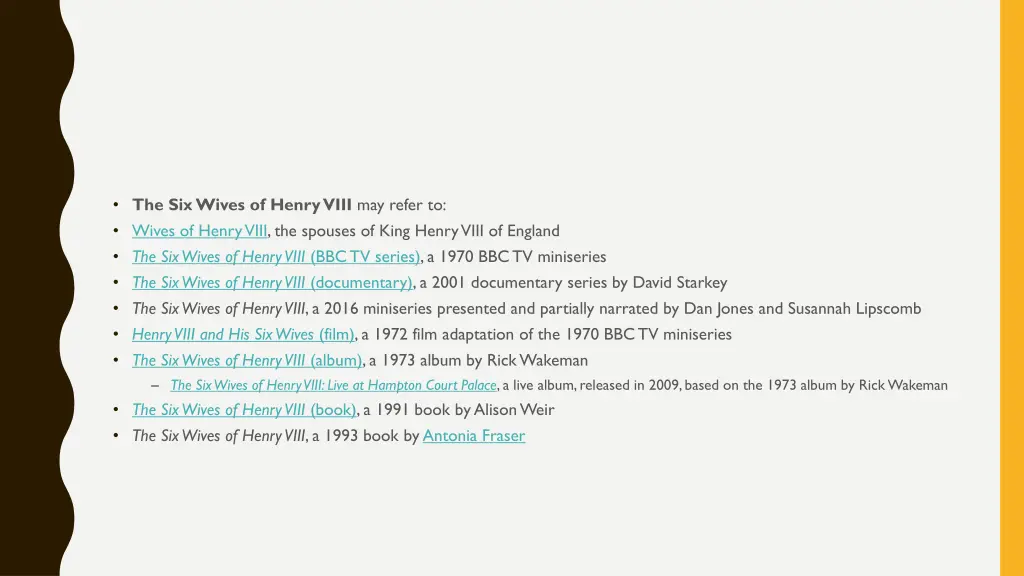 the six wives of henry viii may refer to wives