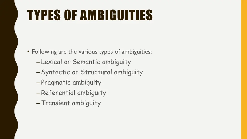 types of ambiguities