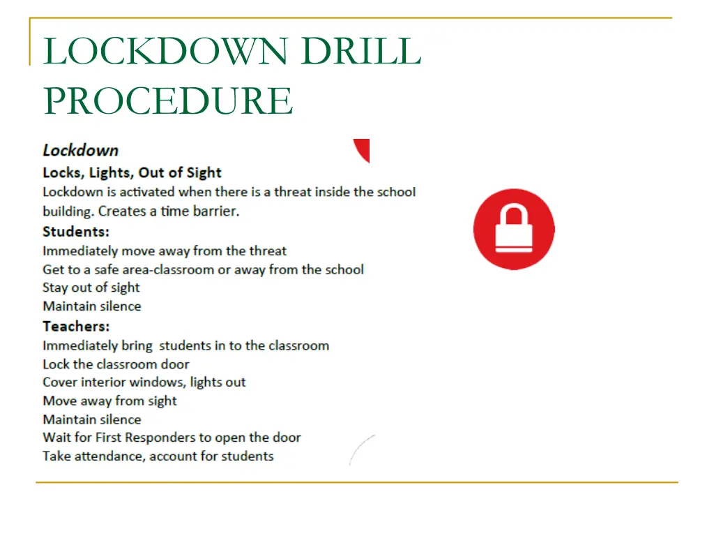 lockdown drill procedure