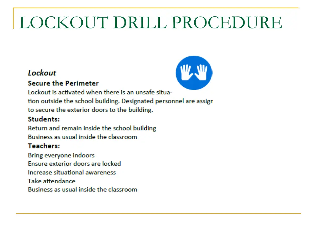 lockout drill procedure