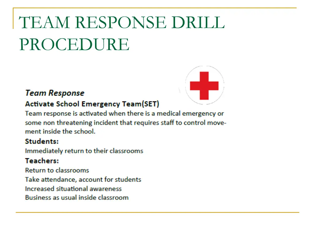 team response drill procedure